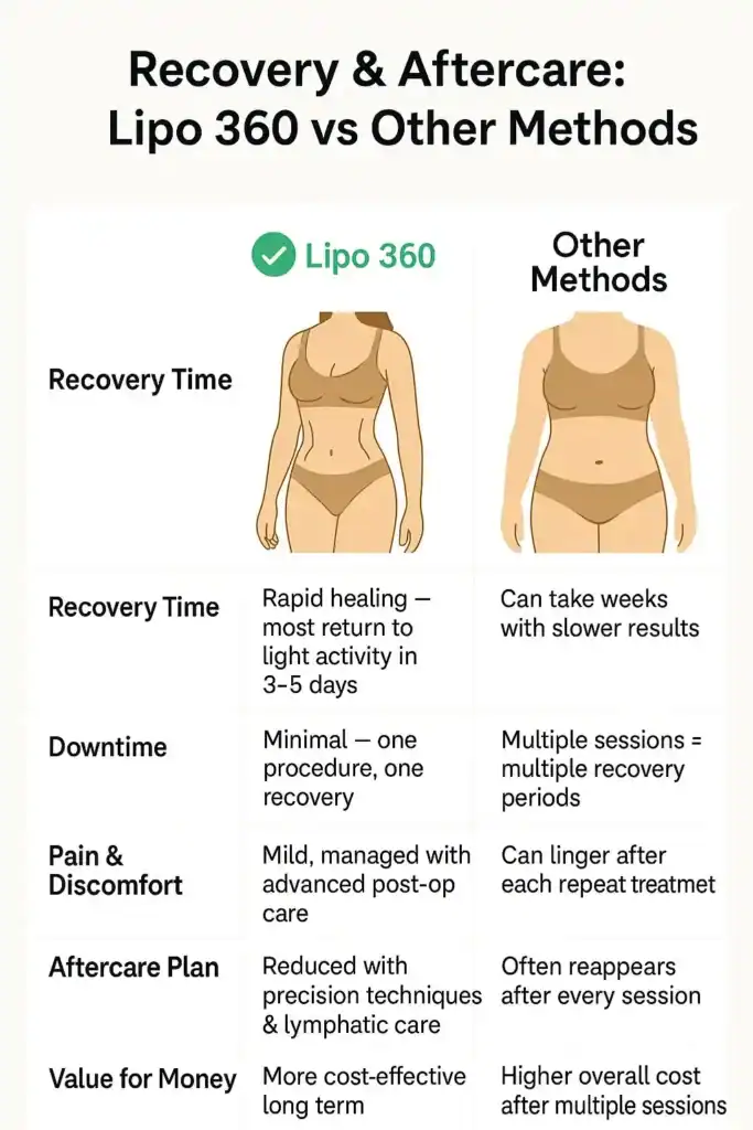 Recovery and Aftercare for Fat-Dissolving Surgery 2 Table to show fat dissolving injection aftercare Lutterworth