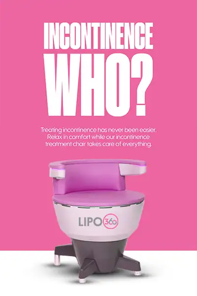 LIPO360 EMS Chair Can Help with Urinary Incontinence 2 Image of a urinary incontinence treatment seat Lutterworth